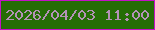 文字の大きさ：2、枠の色：c411c7、背景の色：256d06、文字の色：b492b7 無料ブログパーツのブログ時計