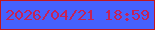 文字の大きさ：4、枠の色：c4161d、背景の色：4661fe、文字の色：c52256 無料ブログパーツのブログ時計
