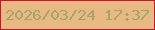 文字の大きさ：4、枠の色：c41730、背景の色：e9b984、文字の色：a4a666 無料ブログパーツのブログ時計
