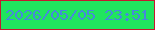 文字の大きさ：4、枠の色：c4182e、背景の色：20e55e、文字の色：4689db 無料ブログパーツのブログ時計