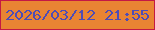 文字の大きさ：3、枠の色：c41844、背景の色：e98433、文字の色：4d4cb6 無料ブログパーツのブログ時計