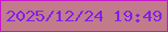 文字の大きさ：3、枠の色：c419ca、背景の色：c27b8b、文字の色：7d1feb 無料ブログパーツのブログ時計