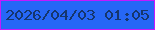 文字の大きさ：1、枠の色：c419ff、背景の色：2667f6、文字の色：15366d 無料ブログパーツのブログ時計