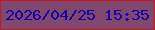 文字の大きさ：1、枠の色：c41b20、背景の色：80476f、文字の色：1204a9 無料ブログパーツのブログ時計