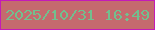 文字の大きさ：1、枠の色：c41bb8、背景の色：c56a6e、文字の色：72bf8e 無料ブログパーツのブログ時計