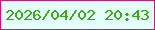 文字の大きさ：4、枠の色：c41f72、背景の色：e3fef9、文字の色：3fa915 無料ブログパーツのブログ時計