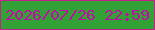 文字の大きさ：4、枠の色：c4208c、背景の色：32a237、文字の色：c806aa 無料ブログパーツのブログ時計