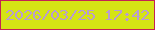 文字の大きさ：5、枠の色：c42253、背景の色：d5e414、文字の色：b99cd1 無料ブログパーツのブログ時計