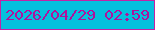文字の大きさ：1、枠の色：c422a5、背景の色：05c0dd、文字の色：af129d 無料ブログパーツのブログ時計