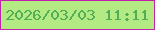 文字の大きさ：2、枠の色：c422ac、背景の色：b4ea84、文字の色：51ae56 無料ブログパーツのブログ時計