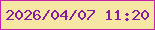 文字の大きさ：5、枠の色：c423a8、背景の色：f5e6a4、文字の色：891b9f 無料ブログパーツのブログ時計