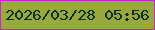文字の大きさ：4、枠の色：c424d1、背景の色：99a83b、文字の色：08301b 無料ブログパーツのブログ時計