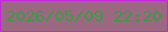 文字の大きさ：4、枠の色：c426df、背景の色：9c6881、文字の色：399c44 無料ブログパーツのブログ時計
