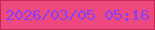 文字の大きさ：5、枠の色：c42956、背景の色：ed497f、文字の色：833ffc 無料ブログパーツのブログ時計