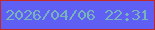 文字の大きさ：5、枠の色：c42a23、背景の色：5f5ff4、文字の色：78b3bb 無料ブログパーツのブログ時計