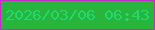文字の大きさ：4、枠の色：c42bc9、背景の色：28b53c、文字の色：23d873 無料ブログパーツのブログ時計