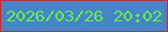 文字の大きさ：2、枠の色：c42c24、背景の色：4486c9、文字の色：67ef3a 無料ブログパーツのブログ時計