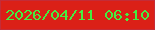 文字の大きさ：3、枠の色：c42c38、背景の色：db2017、文字の色：45ed41 無料ブログパーツのブログ時計