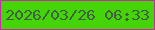 文字の大きさ：1、枠の色：c42ca9、背景の色：45d507、文字の色：416043 無料ブログパーツのブログ時計