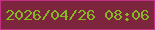 文字の大きさ：4、枠の色：c43086、背景の色：7d253c、文字の色：86b725 無料ブログパーツのブログ時計