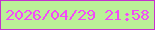 文字の大きさ：1、枠の色：c432cf、背景の色：bbf098、文字の色：f34af9 無料ブログパーツのブログ時計
