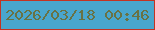 文字の大きさ：1、枠の色：c43322、背景の色：49a6cd、文字の色：687244 無料ブログパーツのブログ時計