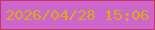 文字の大きさ：3、枠の色：c4346a、背景の色：cc66cb、文字の色：dba81c 無料ブログパーツのブログ時計