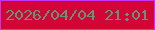 文字の大きさ：5、枠の色：c434f1、背景の色：d30536、文字の色：689377 無料ブログパーツのブログ時計