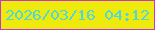 文字の大きさ：4、枠の色：c436d0、背景の色：eeea0b、文字の色：4ed8dc 無料ブログパーツのブログ時計