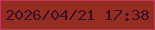 文字の大きさ：2、枠の色：c43756、背景の色：952d21、文字の色：3a1029 無料ブログパーツのブログ時計