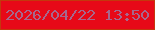 文字の大きさ：1、枠の色：c4380d、背景の色：e70918、文字の色：a6688d 無料ブログパーツのブログ時計