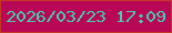 文字の大きさ：5、枠の色：c43826、背景の色：b80754、文字の色：47cbb2 無料ブログパーツのブログ時計
