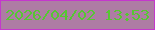 文字の大きさ：1、枠の色：c438cc、背景の色：ae7ca4、文字の色：56c733 無料ブログパーツのブログ時計