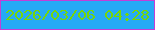 文字の大きさ：4、枠の色：c43ed7、背景の色：26aaf5、文字の色：75d60a 無料ブログパーツのブログ時計