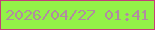 文字の大きさ：2、枠の色：c43f79、背景の色：93f248、文字の色：b18ca0 無料ブログパーツのブログ時計
