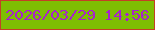 文字の大きさ：3、枠の色：c44025、背景の色：7ebe03、文字の色：a821cd 無料ブログパーツのブログ時計