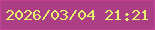 文字の大きさ：5、枠の色：c44294、背景の色：ac3e86、文字の色：e5f16f 無料ブログパーツのブログ時計