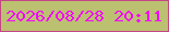 文字の大きさ：1、枠の色：c44485、背景の色：bcc071、文字の色：f208f7 無料ブログパーツのブログ時計