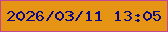 文字の大きさ：1、枠の色：c44495、背景の色：e69414、文字の色：0c0685 無料ブログパーツのブログ時計