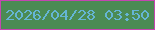 文字の大きさ：1、枠の色：c446b1、背景の色：4b8b54、文字の色：65b5d5 無料ブログパーツのブログ時計