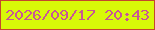 文字の大きさ：5、枠の色：c4472c、背景の色：d8f908、文字の色：c85696 無料ブログパーツのブログ時計