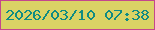 文字の大きさ：1、枠の色：c4478d、背景の色：dad365、文字の色：108b83 無料ブログパーツのブログ時計