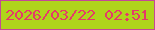 文字の大きさ：2、枠の色：c44896、背景の色：afd41b、文字の色：e53a69 無料ブログパーツのブログ時計