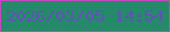 文字の大きさ：5、枠の色：c449bf、背景の色：248a6a、文字の色：6350b8 無料ブログパーツのブログ時計