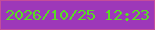 文字の大きさ：1、枠の色：c44d9a、背景の色：9d38b9、文字の色：58dd23 無料ブログパーツのブログ時計