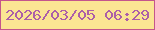 文字の大きさ：5、枠の色：c4558c、背景の色：fbe593、文字の色：ac5fa8 無料ブログパーツのブログ時計