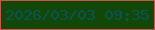 文字の大きさ：1、枠の色：c45653、背景の色：124708、文字の色：075556 無料ブログパーツのブログ時計