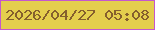 文字の大きさ：2、枠の色：c457cd、背景の色：e4ce4d、文字の色：855f2d 無料ブログパーツのブログ時計