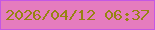 文字の大きさ：1、枠の色：c457e3、背景の色：e57cbe、文字の色：968312 無料ブログパーツのブログ時計