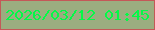 文字の大きさ：2、枠の色：c45858、背景の色：9bad80、文字の色：03fa47 無料ブログパーツのブログ時計